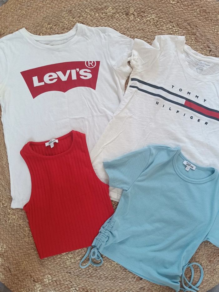 Lot tee shirt fille XS