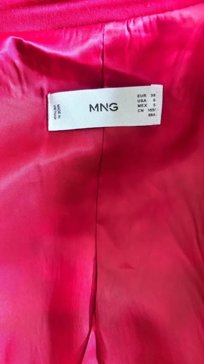 💕 veste blazer rouge #mango taille 38 M - photo numéro 7