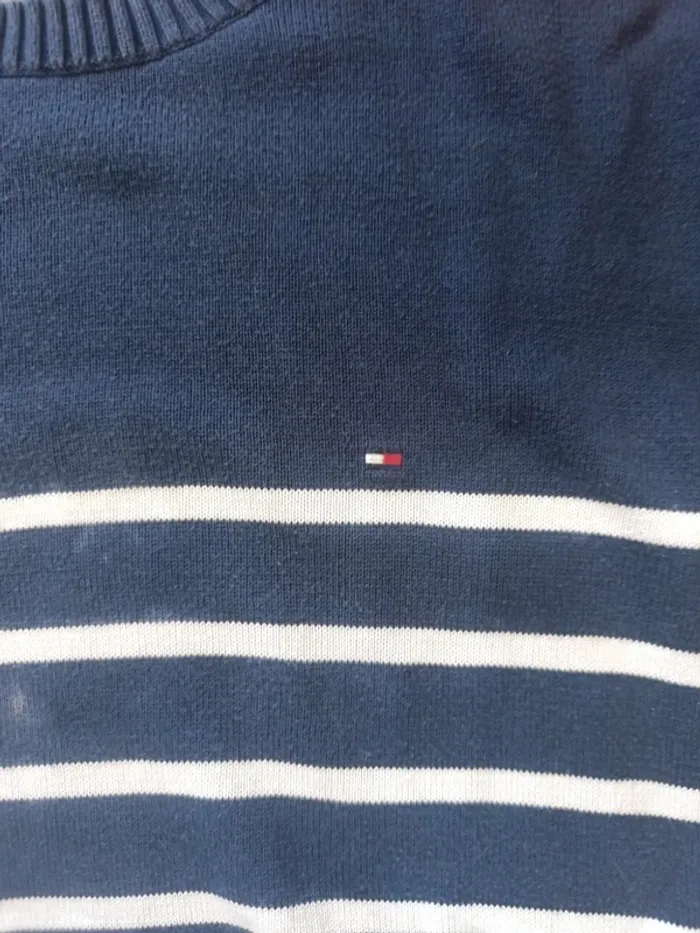 Pull a rayures tommy Hilfiger bleu Taille M - photo numéro 5