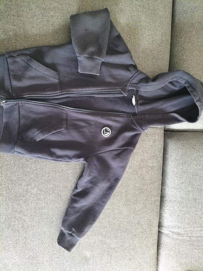 Gilet sweat zippé bleu marine - photo numéro 4