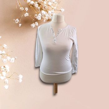 Haut blanc à manches longues - Taille M - Fashion Private Compagnie