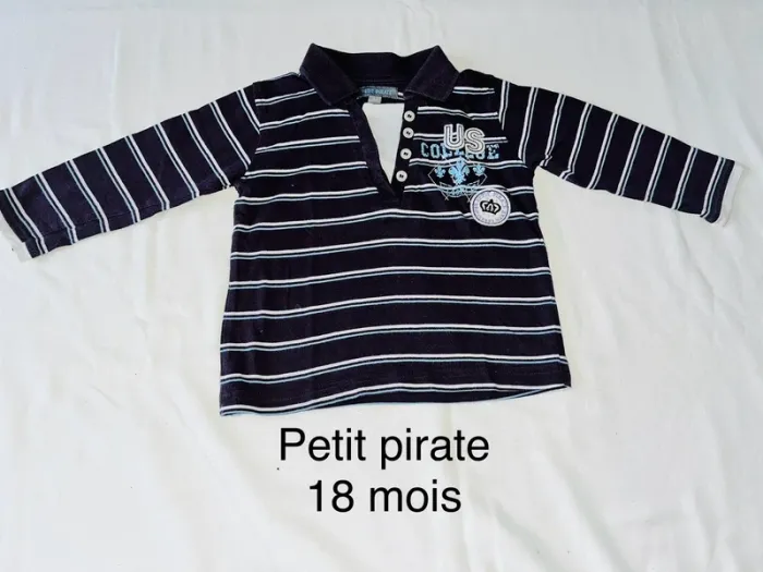 Polo manches longues 18 mois petit pirate