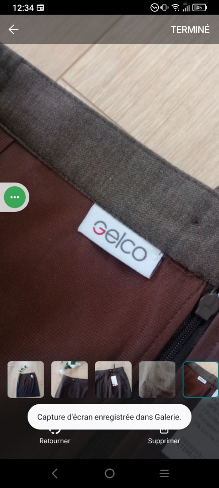 Jupe droite gelco taille 50 marron glacé c75 - photo numéro 5