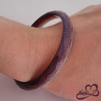 Jonc en résine Violet et Blanc