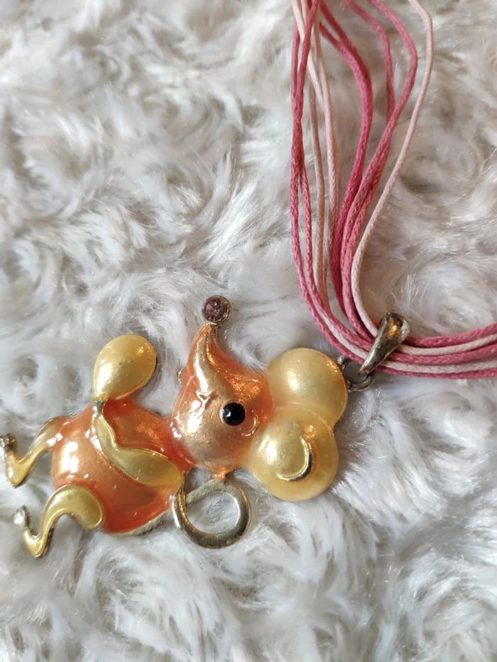 Parure souris fantaisie boucles d'oreilles et collier avec pendentif - photo numéro 3