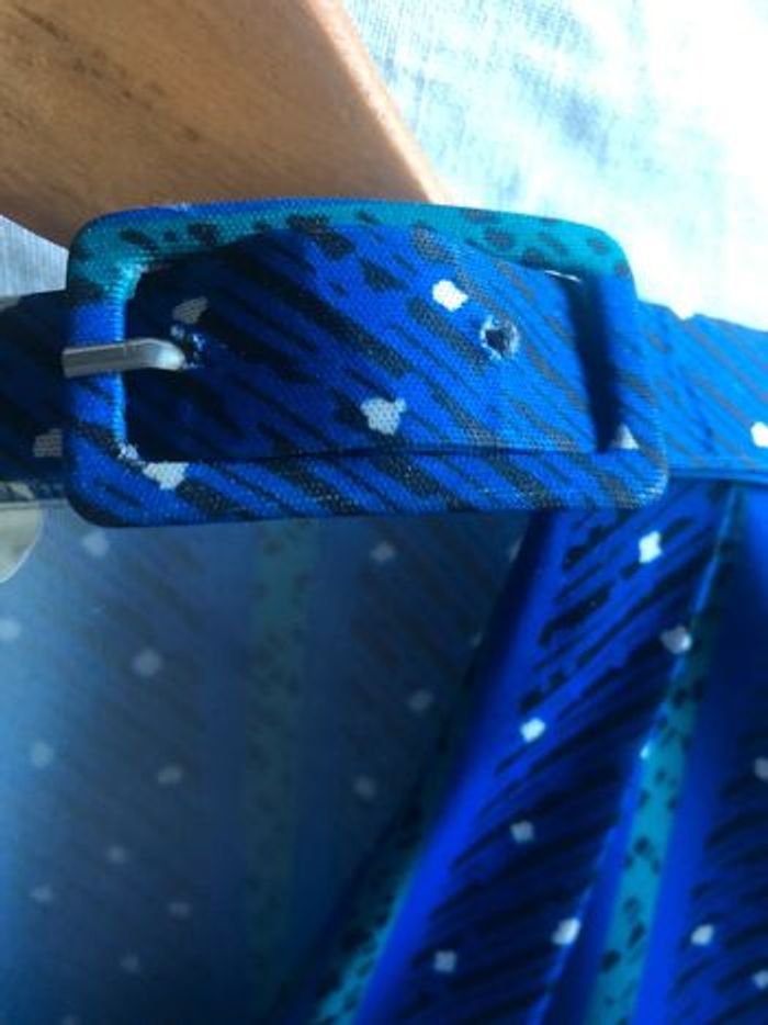 #robe #vintage #plisse #bleu #vert #imprime léopard #taille 44 - photo numéro 3