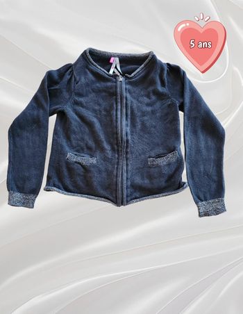 Gilet zippé noir fille 5 ans