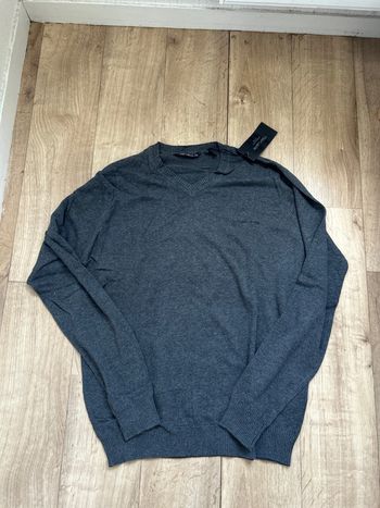 Pull Teddy Smith gris anthracite gris à col v 2XL