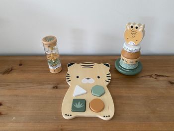 Coffret de 3 jouets d’éveil TANZANIE en bois FSC jaune Vertbaudet d'occasion