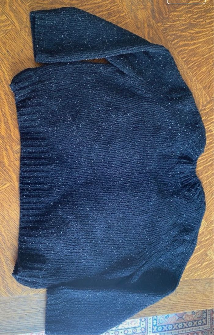 Petit gilet court noir pailleté/ Gilet/Gilet noir/ Pailettes - photo numéro 6