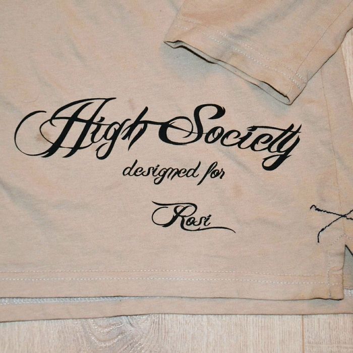 High Society Designed for Ritz Rosi Polo Col V Beige Homme Exclusive Vintage Deer Y2K (Taille M) - photo numéro 5