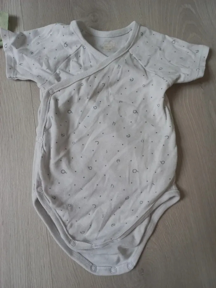 Lot de 2 bodys manches courtes 12 mois - photo numéro 2