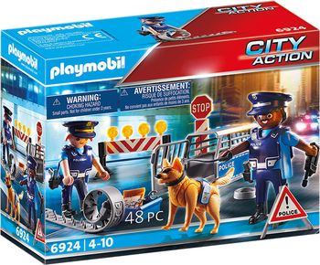 PLAYMOBIL 6924 Barrage de police City Action  Les policiers