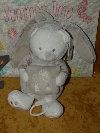 Doudou musical ours/lapin Mots d'enfants beige 🐰Neuf