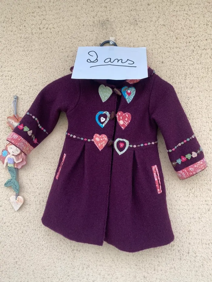 Beau manteau veste parka en pur laine DPAM 23 mois 2 ans
