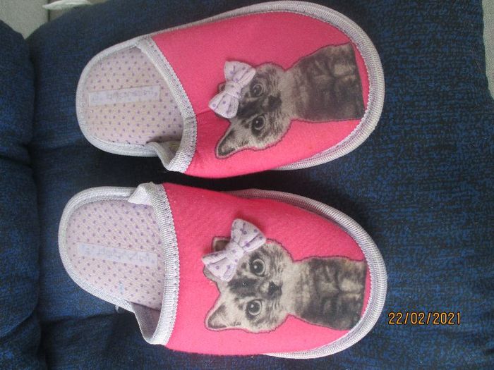 Chaussons chat roses