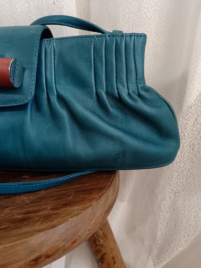 Le tanneur | Sac à main rare bleu canard - photo numéro 3