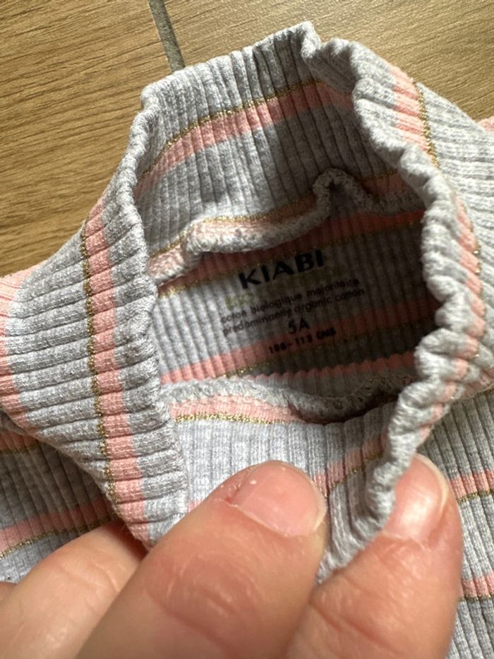 T-shirt sous pull côtelé 5 ans - photo numéro 2