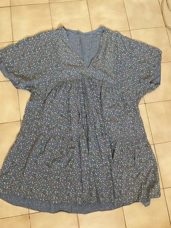 Robe ample bleu à motifs fleuris XXL