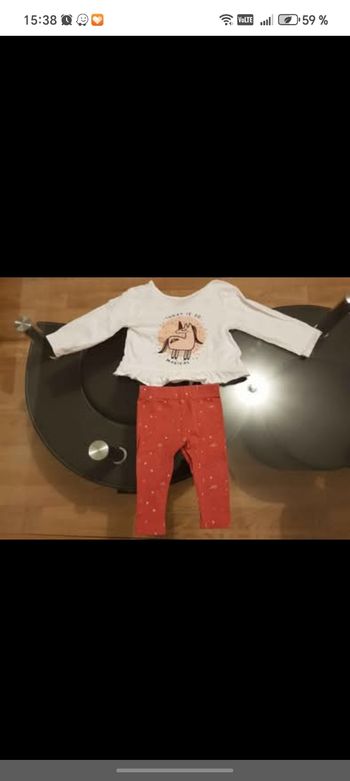 Ensemble tee-shirt et pantalon fille taille 6 mois