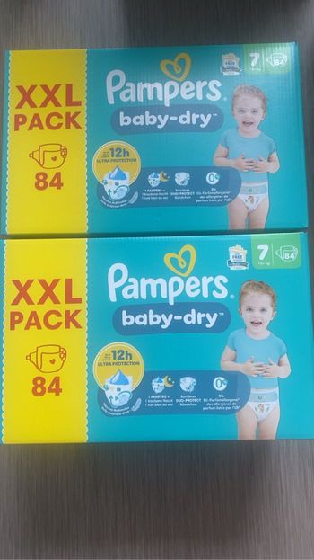 Couches Pampers baby-dry taille 7 (2cartons) XXL