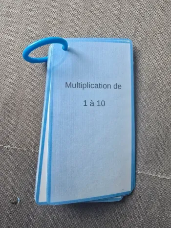 carte flash table de multiplication de 1 à 10 