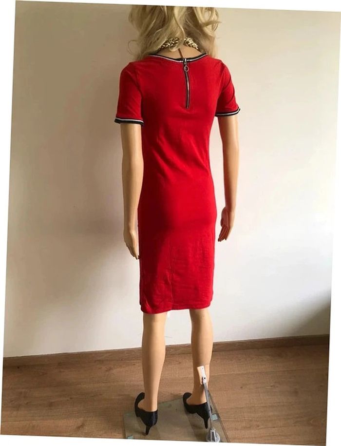 Robe rouge à manches courtes JBC taille XS bon état - photo numéro 10