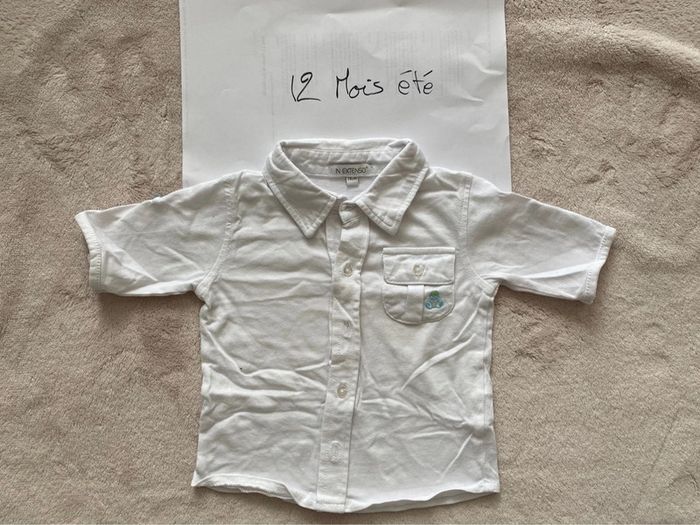 Lot 2 T-shirts 👕 et 2 chemises 👔 manches courtes - 12 mois - Obaïbi - TBE - photo numéro 7