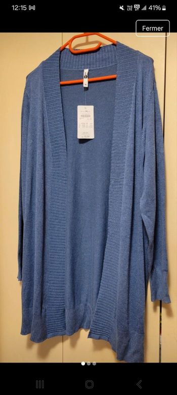 Gilet bleu neuf taille xl en viscose