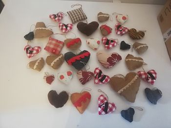 Lot de 34 cœur et carré à accrocher pour décoration