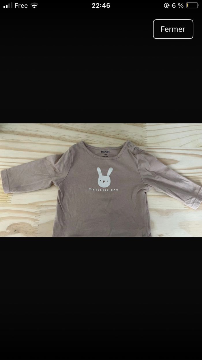 T shirt bébé 1 mois