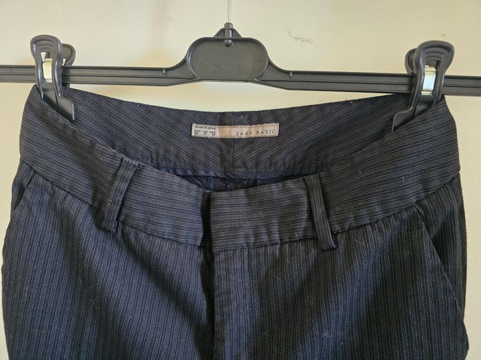 📌 Pantalon Zara Basic Noir Fines Rayures - photo numéro 3