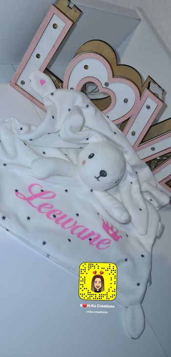 Doudou lapin Prénom personnaliser 