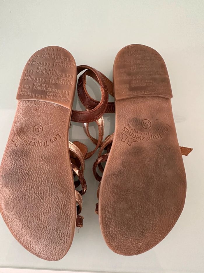 Sandalette les tropeziennes or camel pointure 34 - photo numéro 3