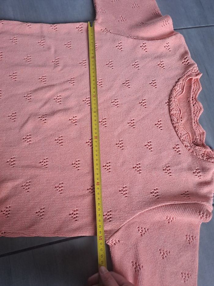 Pull vintage ajouré rose saumon - photo numéro 6