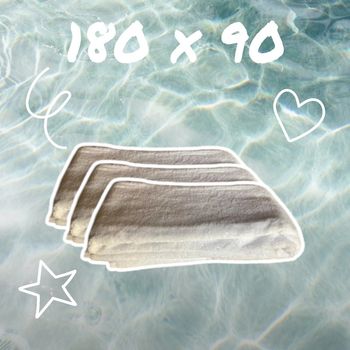 Lot de 3 grandes serviettes - blanches - Neuf