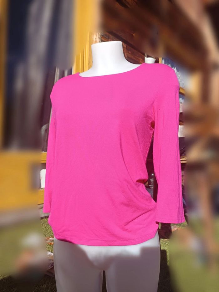 T-shirt près du corps viscose spandex rose fushia Gap - photo numéro 4