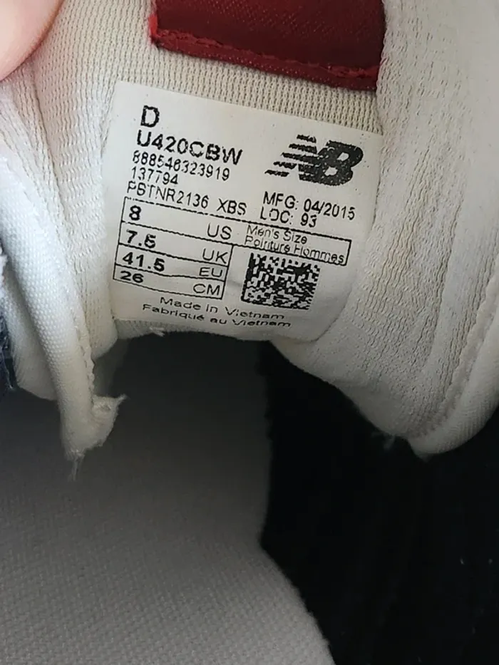 Baskets Homme New Balance Noires & Grises T.41.5 - photo numéro 7