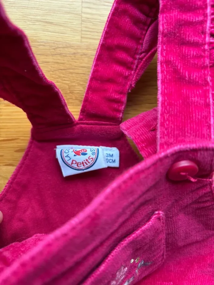 Salopette short velours la compagnie des petits 3 mois fille - photo numéro 2
