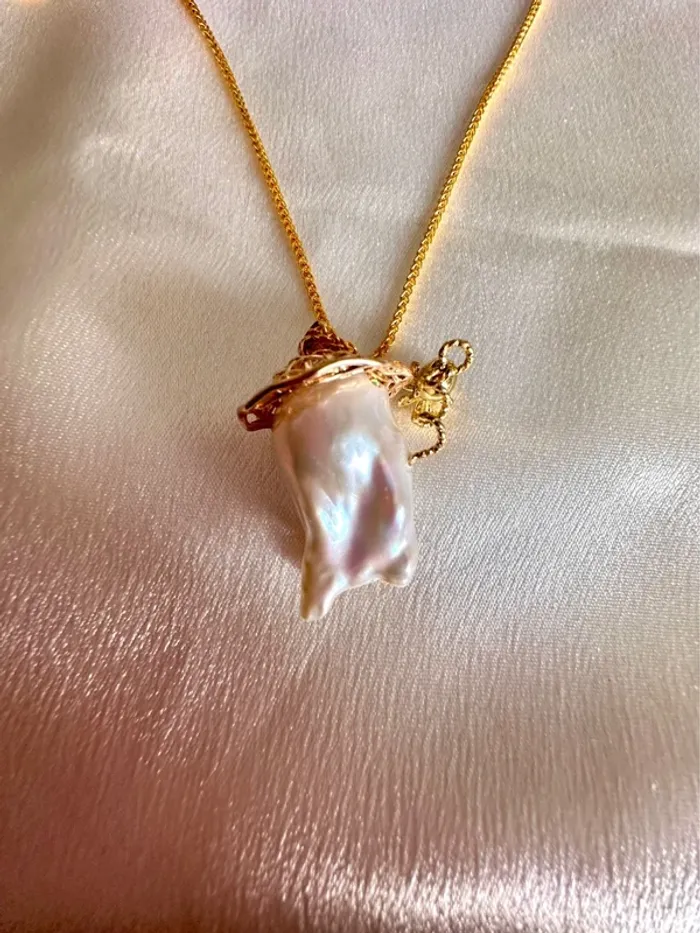 Collier pêcheur vietnamien – perle baroque unique fait main - photo numéro 5