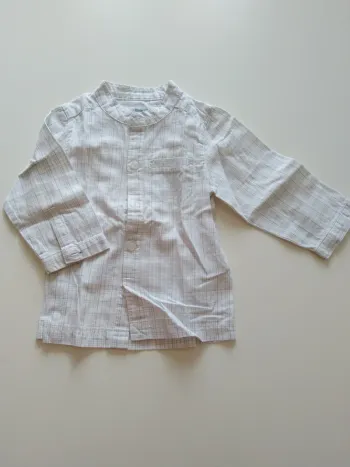 chemise carreaux traits fin verbaudet col mao garcon 12 mois