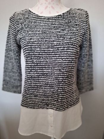 Pull effet chemisier femme 36 grain de Malice