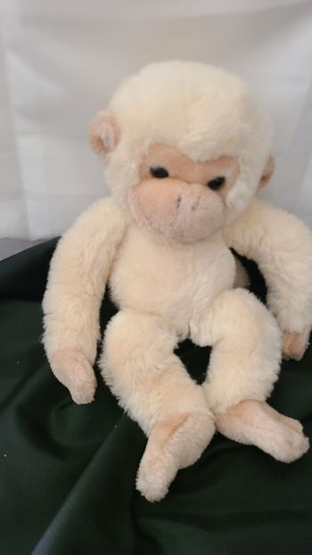 GUND 1987 Zippy tippy singe/chimpanzé/singe amande/beige/crème peluche douce nostalgie des années 19