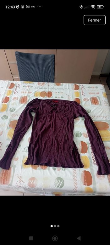 Haut prune manches longues taille 36 Jennifer 2€