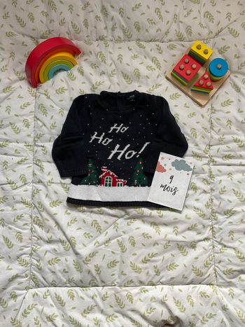 pull de Noël en laine bleu marine kiabi 9 mois