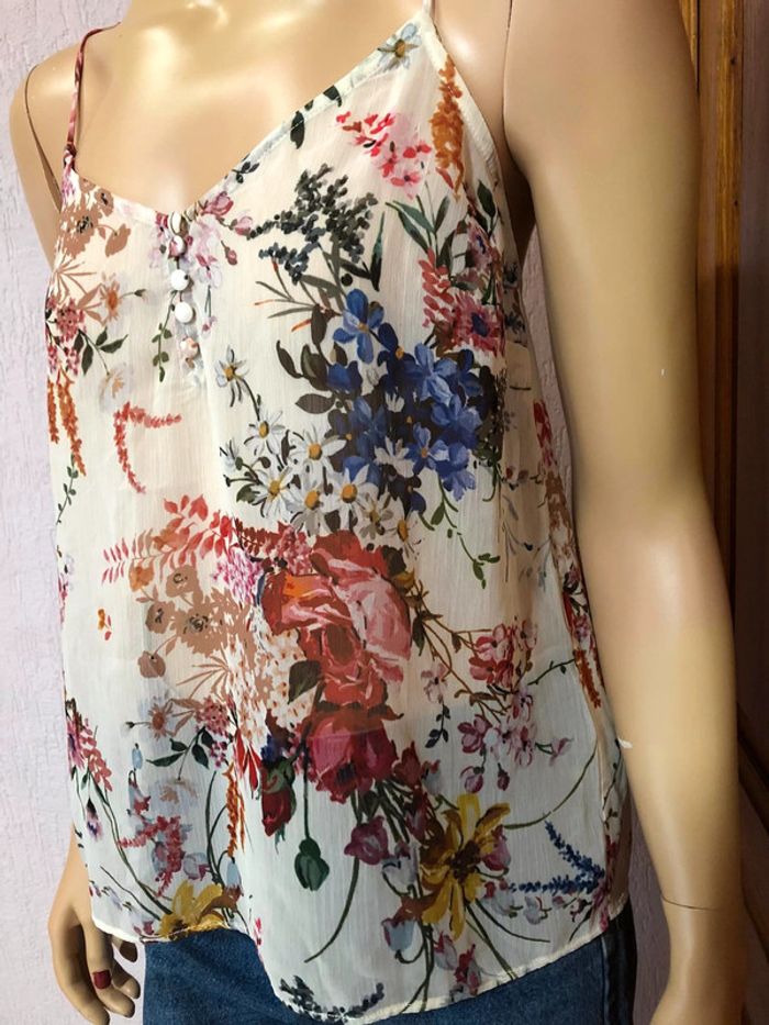 Top à fleurs naf naf -n e u f - photo numéro 2