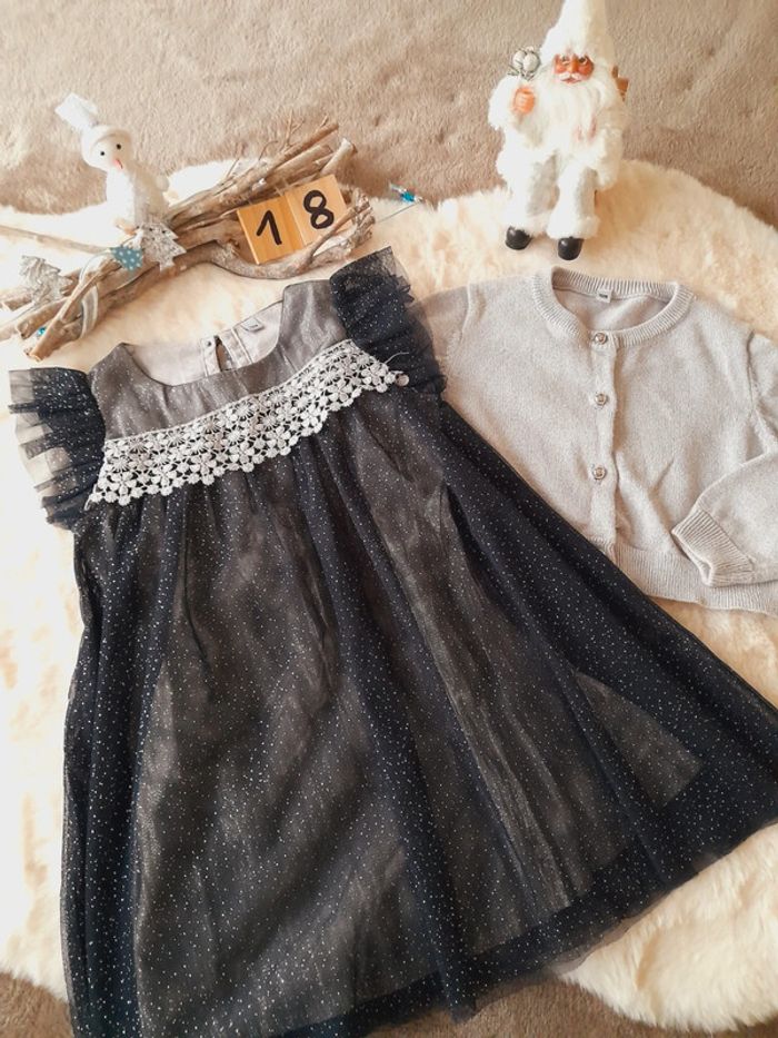 Ensemble Robe + boléro paillettes 18 mois