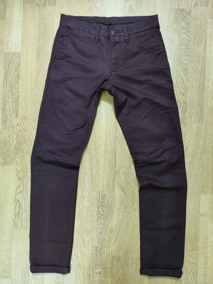Pantalon Chino Carhartt Sid Pant couleur bordeaux taille 38 - photo numéro 8