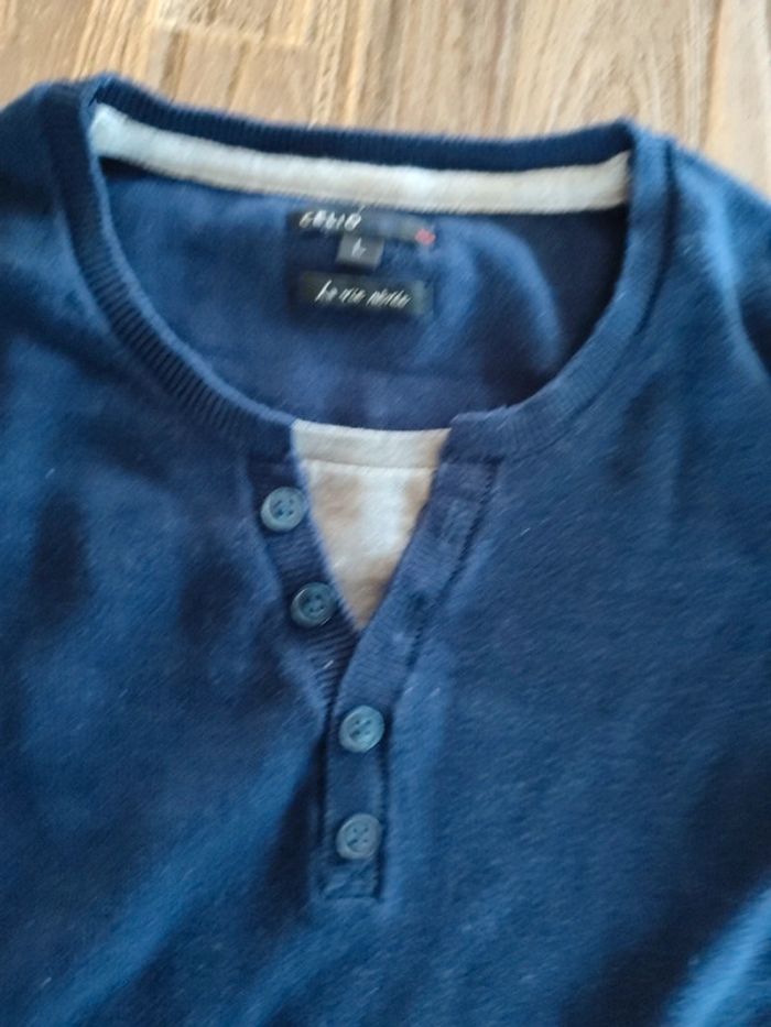 Pull col rond Trompe l'oeil Celio - photo numéro 4