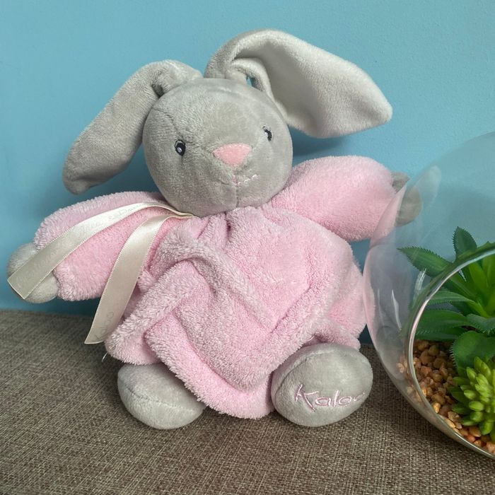 Doudou lapin kaloo plume rose